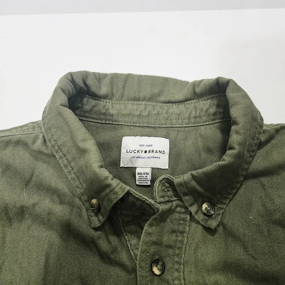 Lucky Brand Men's Long Sleeve Button Down‎ Shirt Jacket Green Size 2XL